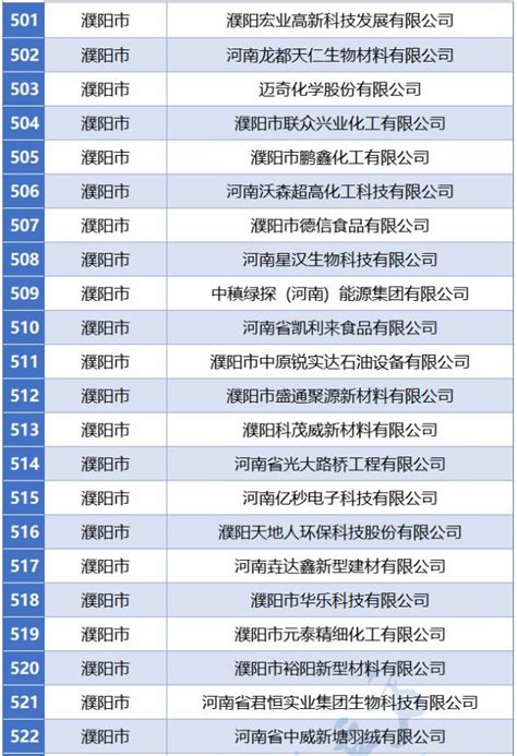 濮阳市知名企业名单