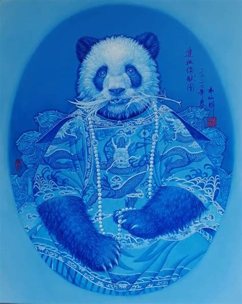 熊猫油画