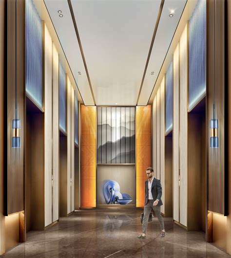 电梯厅装修设计图私人