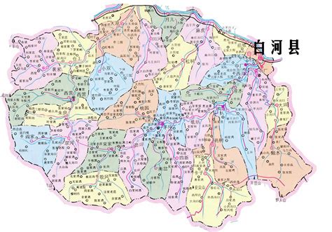 白河县行政地图