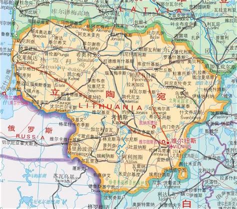 立陶宛与中国位置地图