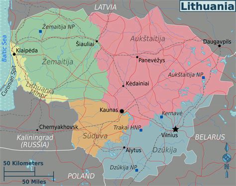 立陶宛及周边地图图片