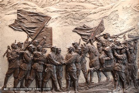 红军战士雕塑浮雕