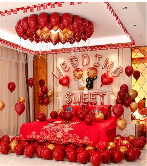 结婚房间布置气球图片
