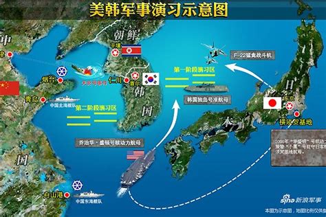 美韩联合军演位置图