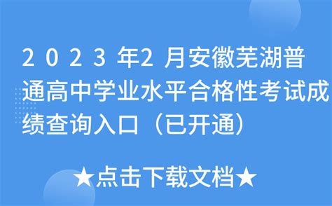 芜湖学业水平考试网址