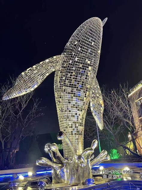 苏州不锈钢发光鲸鱼雕塑