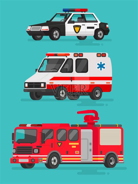 警车救护车消防车动画视频玩具