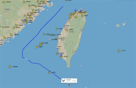近日军机飞越台湾路线图