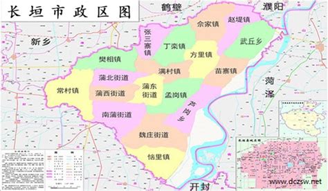 长垣县行政地图