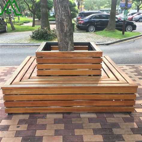 防腐木树池坐凳