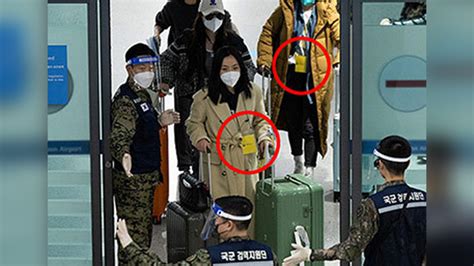韩国对中国旅客检疫现场图片