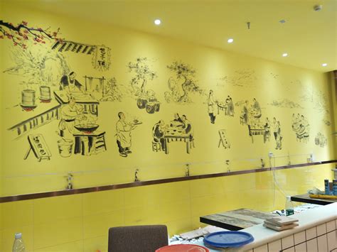 饭店墙体手绘画
