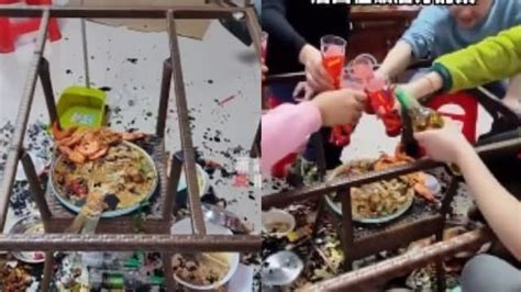 黑龙江一家吃饭时桌子炸了