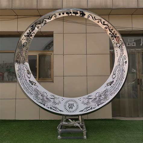 龙凤圆环不锈钢雕塑