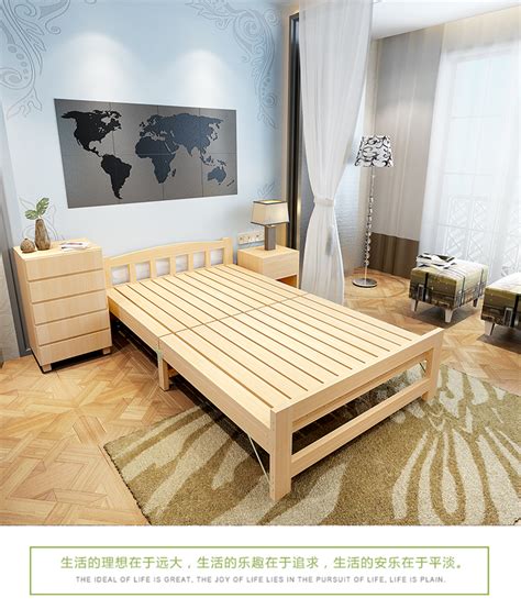 1.5米折叠床实木真皮