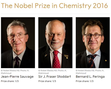 2016诺贝尔化学奖三位科学家