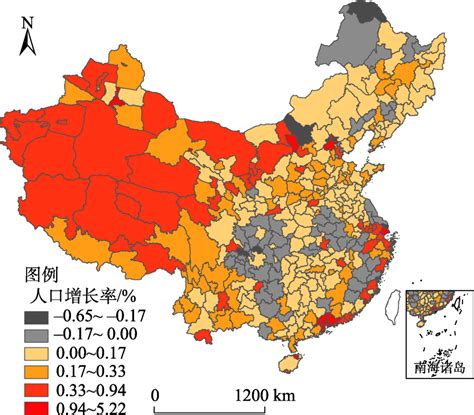 2022年中国各地区人口增长率