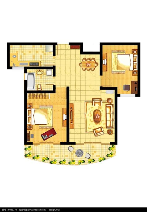 55平米两室一厅小户型图
