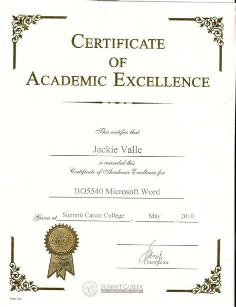 academic certificate
