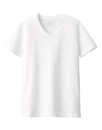 gu 纯棉白色v领短袖t恤