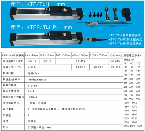 ktf滑块直线位移传感器的使用方法