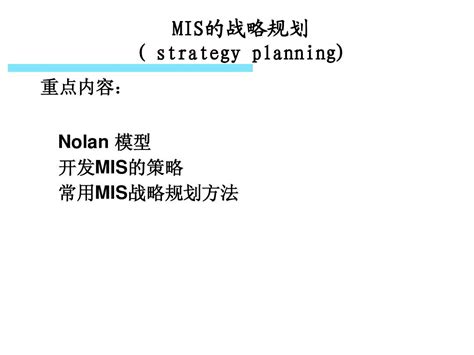 mis战略规划名词解释